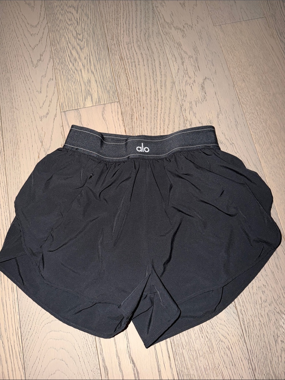 ALO Yoga Black Athletic Shorts with Branded Waistband